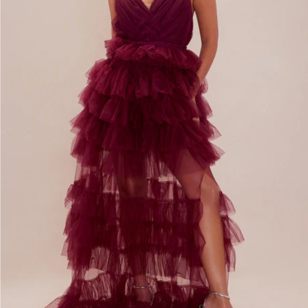 SOLD Elegant Burgundy Layered Tulle Dress- BRAND NEW WITH TAGS, never worn